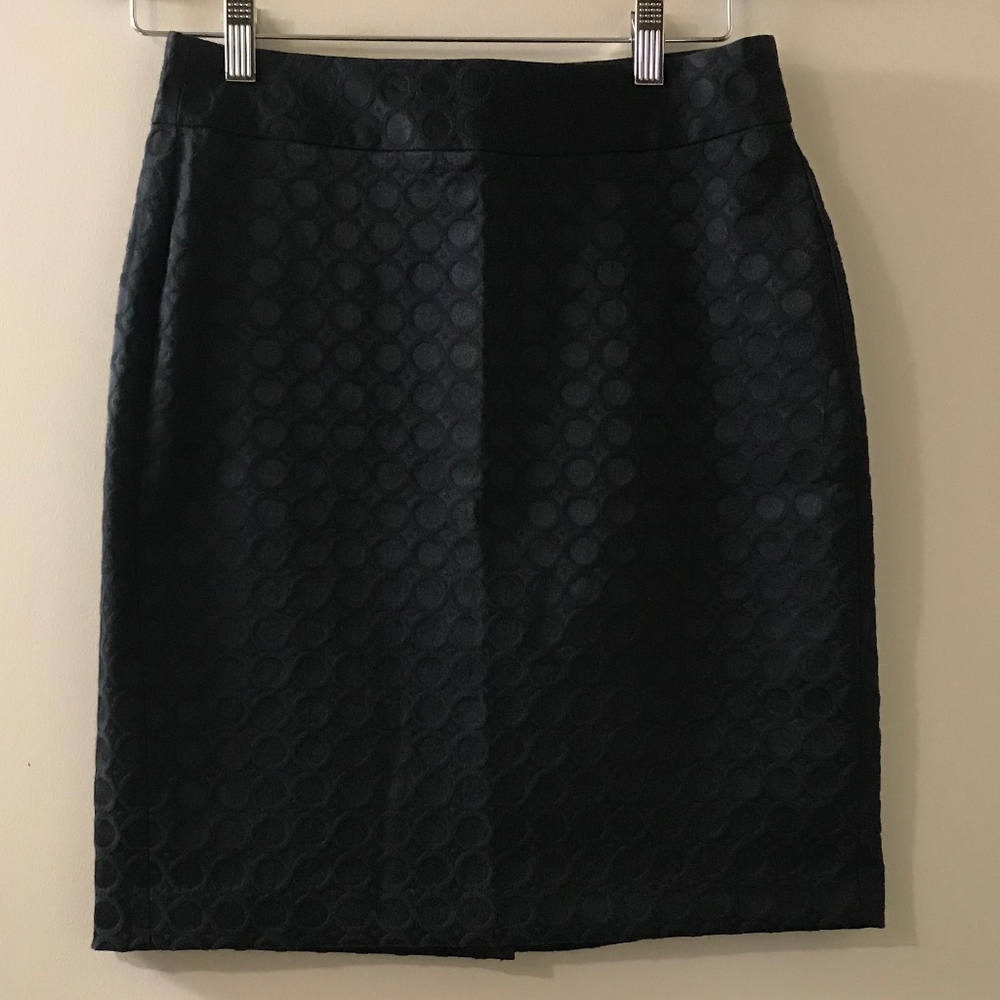 Banana Republic Black Circle Pattern Pencil Skirt